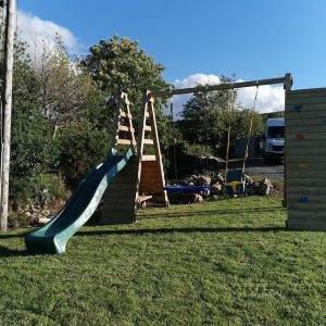 Slide with big rockwall